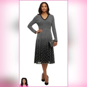 St. John Diamond-Knit Midi Dress Size 8